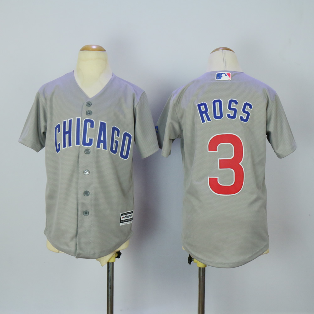 Youth Chicago Cubs #3 Ross Grey MLB Jerseys